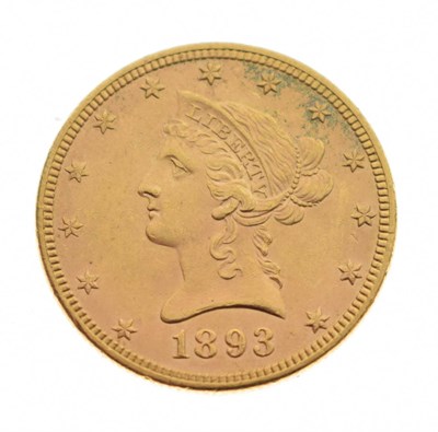 Lot 111 - USA ten dollar gold coin, liberty head, 1893