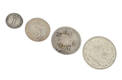 Lot 117 - Four Georgian milled coins, George II and George III