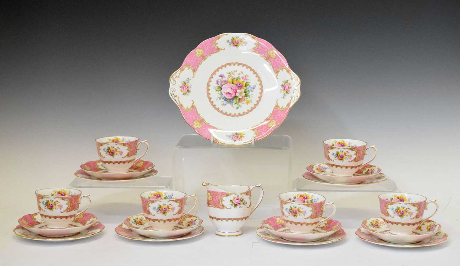 Lot 340 Royal Albert Lady Carlyle Six Person Tea Set