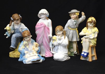 Lot 326 - Royal Worcester - Set of six Katie's Day figures