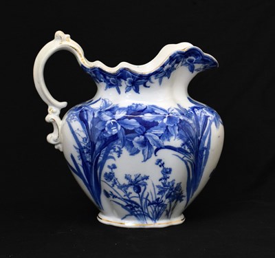Lot 311 - Wedgwood & Co 'Nancy' pattern flow blue and white jug and basin