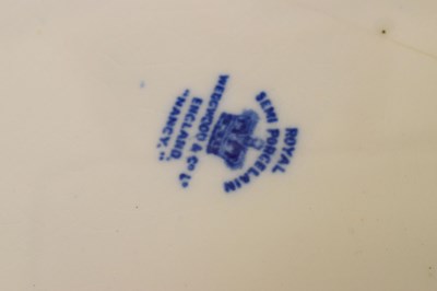 Lot 311 - Wedgwood & Co 'Nancy' pattern flow blue and white jug and basin
