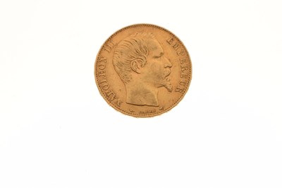 Lot 106 - Napoleon III gold 20 francs coin, 1854