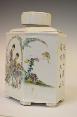 Lot 530 - Chinese Canton Famille Rose porcelain tea caddy