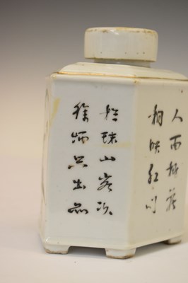 Lot 530 - Chinese Canton Famille Rose porcelain tea caddy