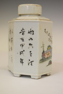 Lot 530 - Chinese Canton Famille Rose porcelain tea caddy