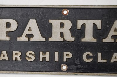 Lot 141 - 1960s cast aluminum British Rail 'Spartan' Warship Class nameplate