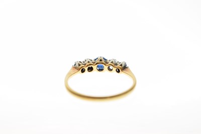 Lot 15 - Sapphire and diamond five-stone half eternity ring