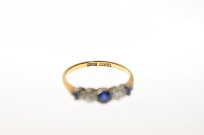 Lot 15 - Sapphire and diamond five-stone half eternity ring