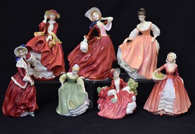 Lot 319 - Royal Doulton - Group of seven porcelain ladies