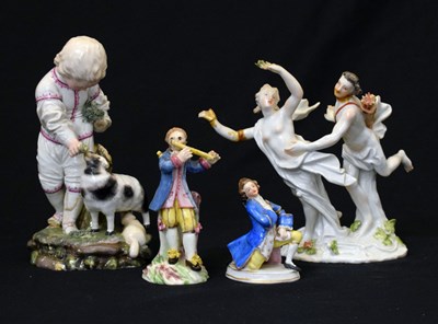 Lot 329 - Four Continental porcelain figures