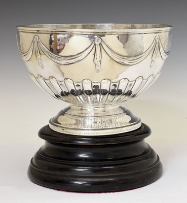 Lot 80 - Victorian silver footed punch bowl of circular form