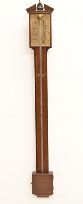 Lot 515 - Early 19th century inlaid mahogany stick barometer