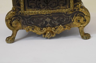 Lot 356 - Late 19th century French red boulle mantel clock