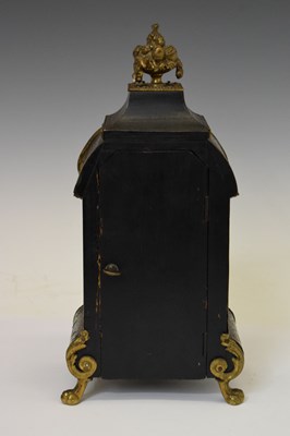 Lot 356 - Late 19th century French red boulle mantel clock