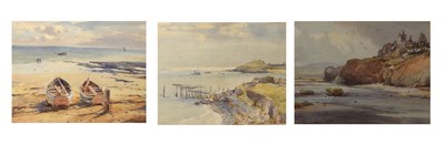 Lot 469 - Charles William Adderton (1866-1944) - Four watercolour coastal studies