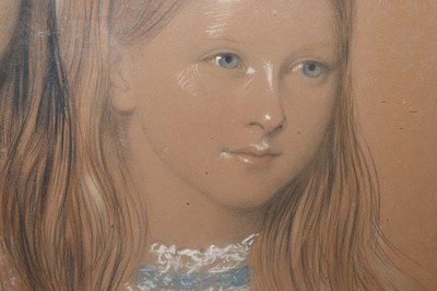 Lot 518 - Alexander Blackley (1816-1903) - Oval pastel of two young girls