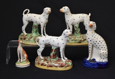 Lot 538 - Staffordshire Dalmations, and other dogs, etc