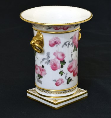 Lot 200 - Nantgarw cylindrical vase with rose decoration