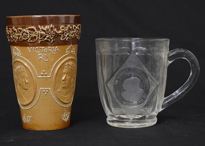 Lot 292 - Royal Doulton Queen Victoria commemorative beaker, etc