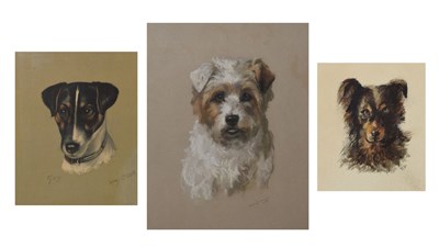 Lot 408 - Two dog paintings and a print after Amy Scott