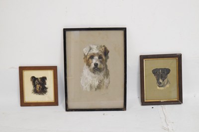 Lot 408 - Two dog paintings and a print after Amy Scott