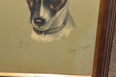 Lot 408 - Two dog paintings and a print after Amy Scott