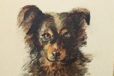 Lot 408 - Two dog paintings and a print after Amy Scott