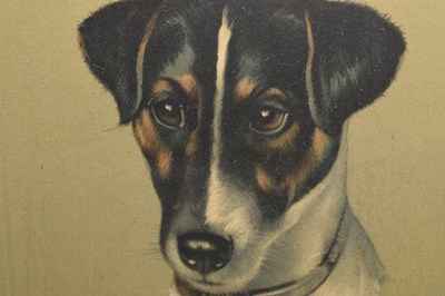 Lot 408 - Two dog paintings and a print after Amy Scott