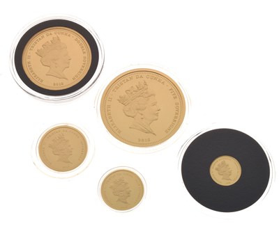 Lot 107 - Elizabeth II Tristan Da Cunha five coin gold set, 2018