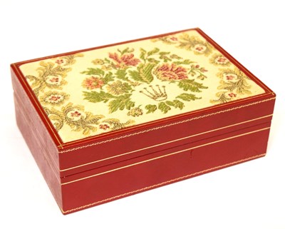 Lot 111 - Rolex - Vacant watch box with tapestry embroidered lid