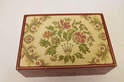 Lot 111 - Rolex - Vacant watch box with tapestry embroidered lid