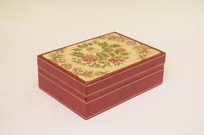 Lot 111 - Rolex - Vacant watch box with tapestry embroidered lid