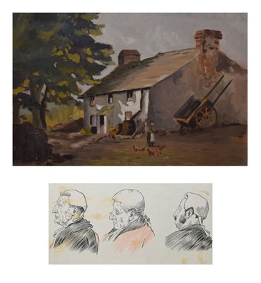 Lot 410 - G Gathorne-Hardy - Oil on board - Irish Farm House, and a quantity of framed watercolour