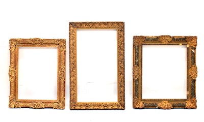 Lot 412 - Three gilt gesso picture frames