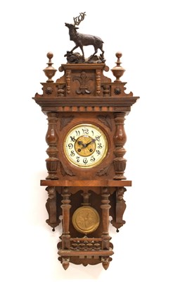 Lot 513 - Late 19th/early 20th century mahogany wall clock