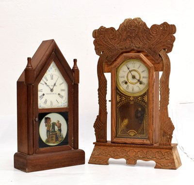 Lot 521 - Late 19th Century American 'steeple' mantel clock