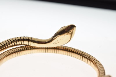 Lot 37 - 9ct gold and steel spring snake bracelet