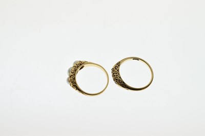 Lot 19 - Two gold dress rings