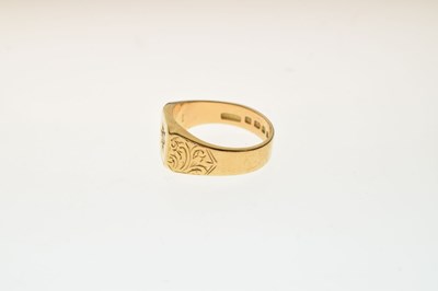 Lot 11 - 18ct gold gypsy set diamond signet ring
