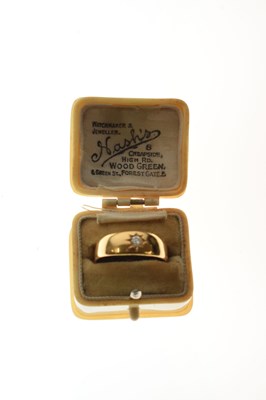 Lot 7 - Late Victorian 22ct gold gypsy set diamond ring