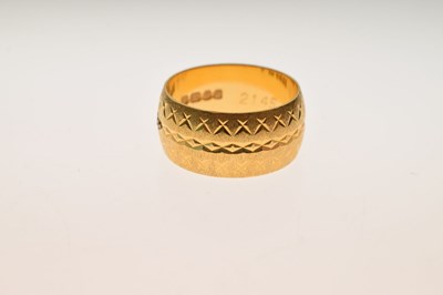 Lot 6 - 22ct gold wide wedding band