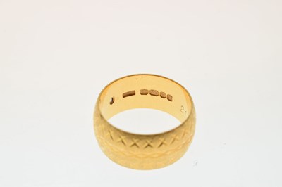 Lot 6 - 22ct gold wide wedding band