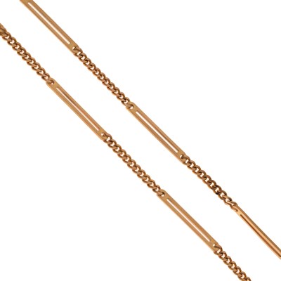 Lot 54 - 9ct gold trombone link necklace