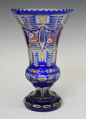 Lot 281 - Bohemian blue-flash overlay vase