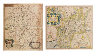 Lot 418 - Two 17th century hand-coloured maps of Gloucestershire & Warwickshire