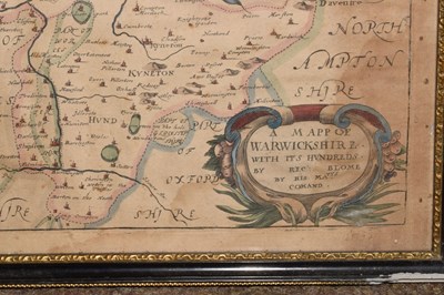 Lot 418 - Two 17th century hand-coloured maps of Gloucestershire & Warwickshire