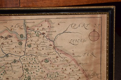 Lot 418 - Two 17th century hand-coloured maps of Gloucestershire & Warwickshire