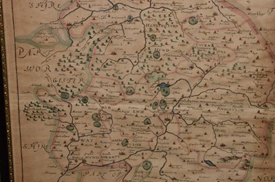Lot 418 - Two 17th century hand-coloured maps of Gloucestershire & Warwickshire