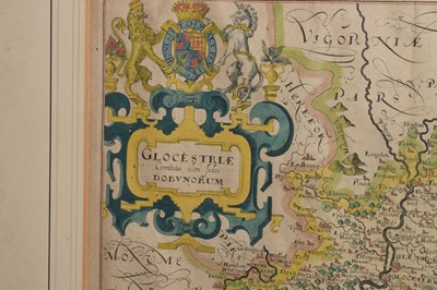 Lot 418 - Two 17th century hand-coloured maps of Gloucestershire & Warwickshire